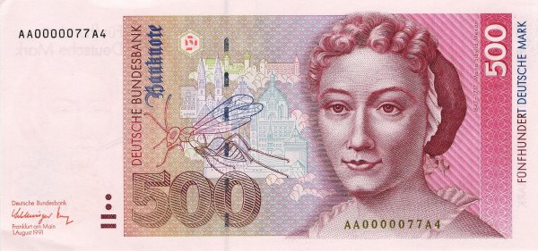 Maria Sibylla Merian az 500 márkás bankjegyen